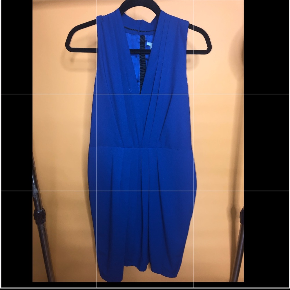 Royal Blue V neck Sheath Dress